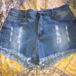 High rise Jean shorts